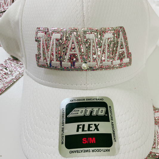 4" MAMA / 3" MINI  - Glitter + Embroidered Hat Patch