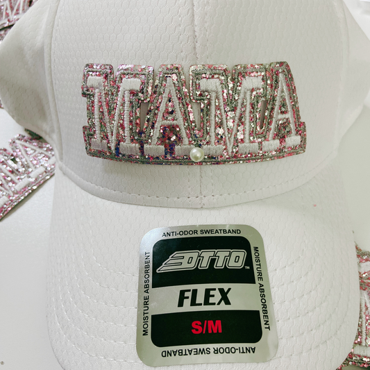 4" MAMA / 3" MINI - Glitter + Embroidered Hat Patch