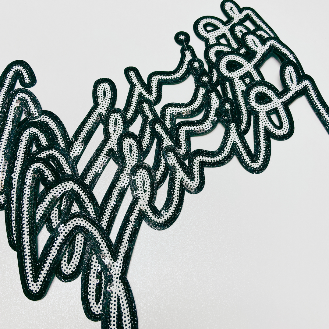 10" Senior in white &amp; Black - Sequin Patch
