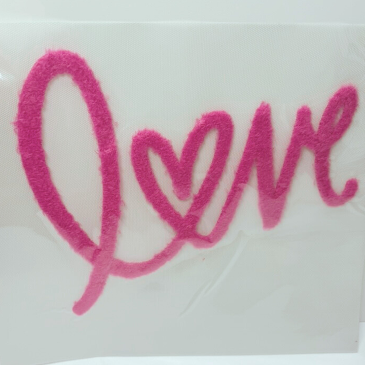 11" Love Script - Fuzzy Patch / Transfer ( COLD PEEL)