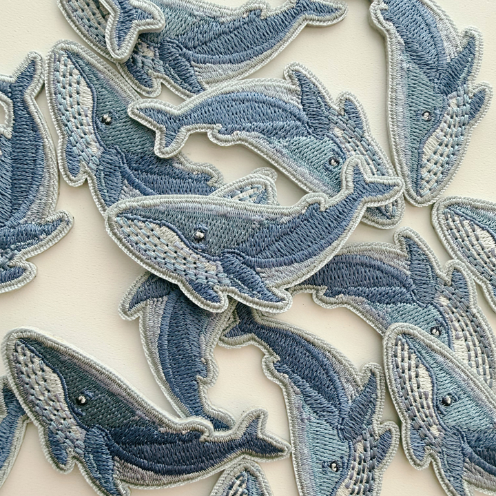 2.5" Blue Whale  -  Embroidered Patch