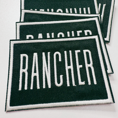 3"  RANCHER -  Embroidered Hat Patch