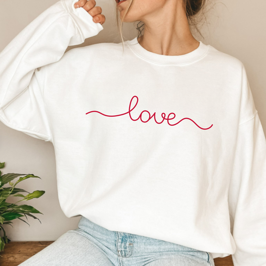 (Shirt not included) Love Script    Matte Clear Film Transfer