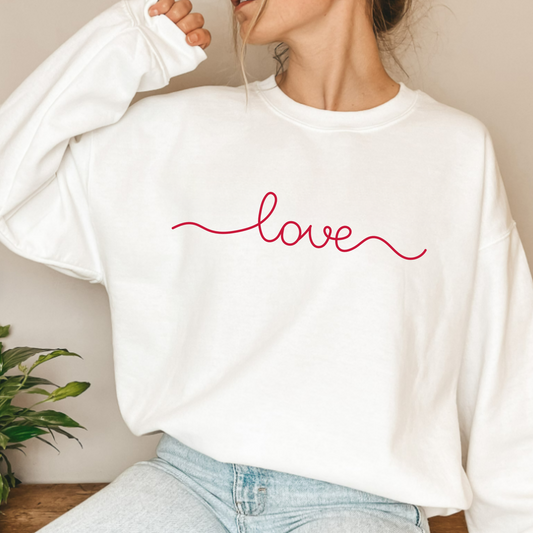 (Shirt not included) Love Script Matte Clear Film Transfer