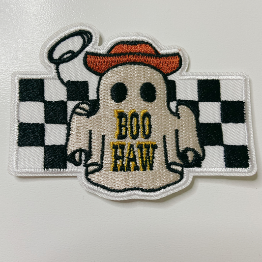 3" Boo Haw Cowboy Ghost - Embroidered Hat Patch