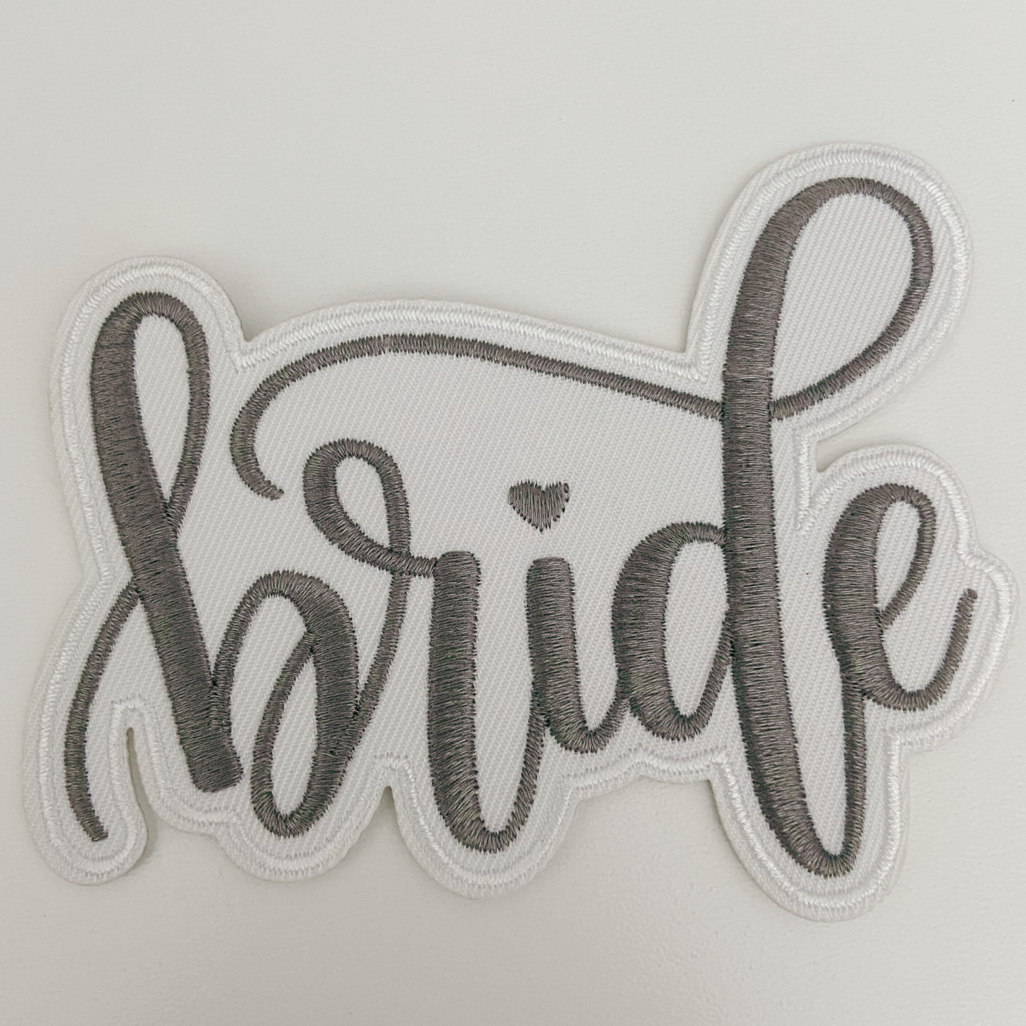 4" Bride - Metallic Silver -  Embroidered Hat Patch