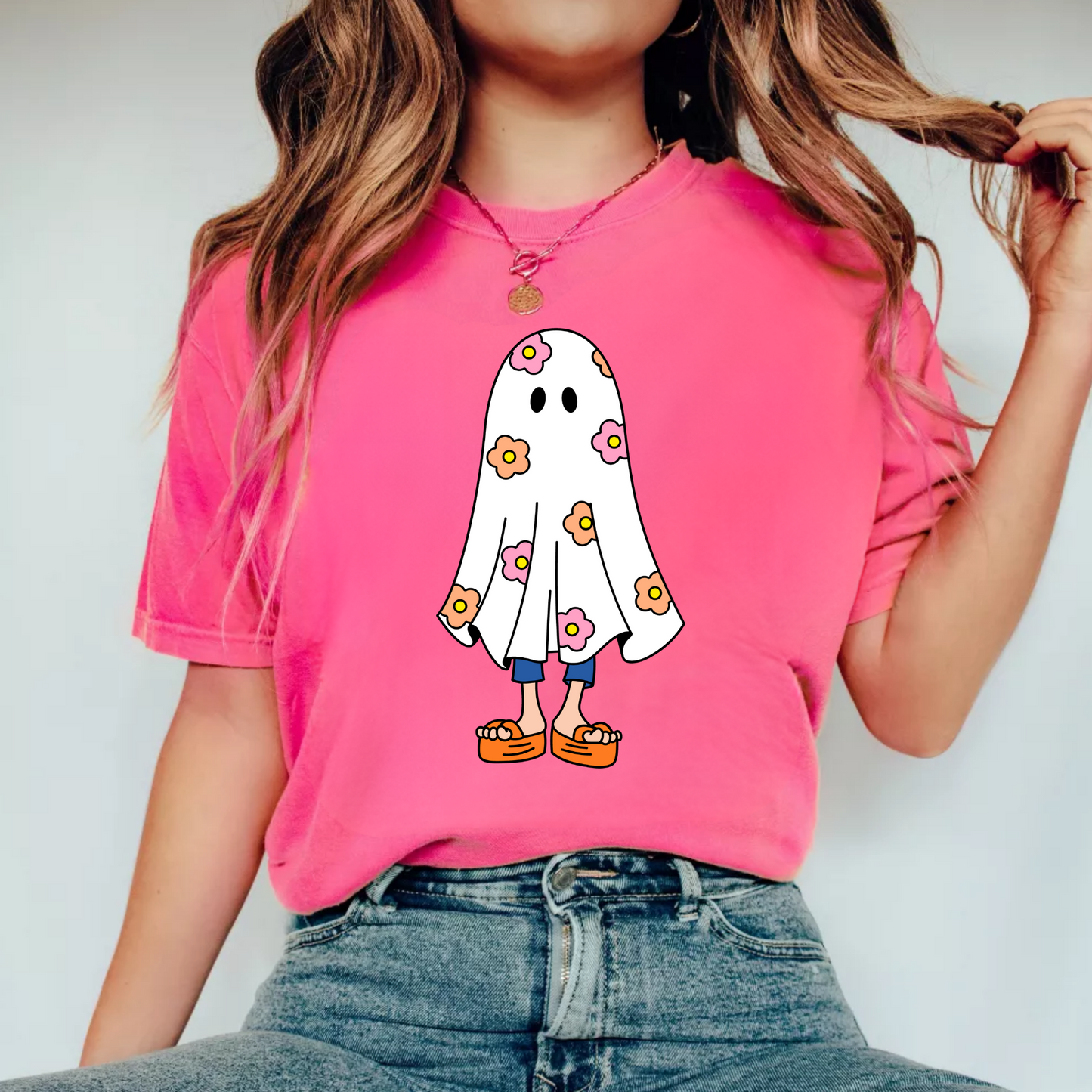 (shirt not included) Lizzie Ghost - Matte Clear Film Transfer