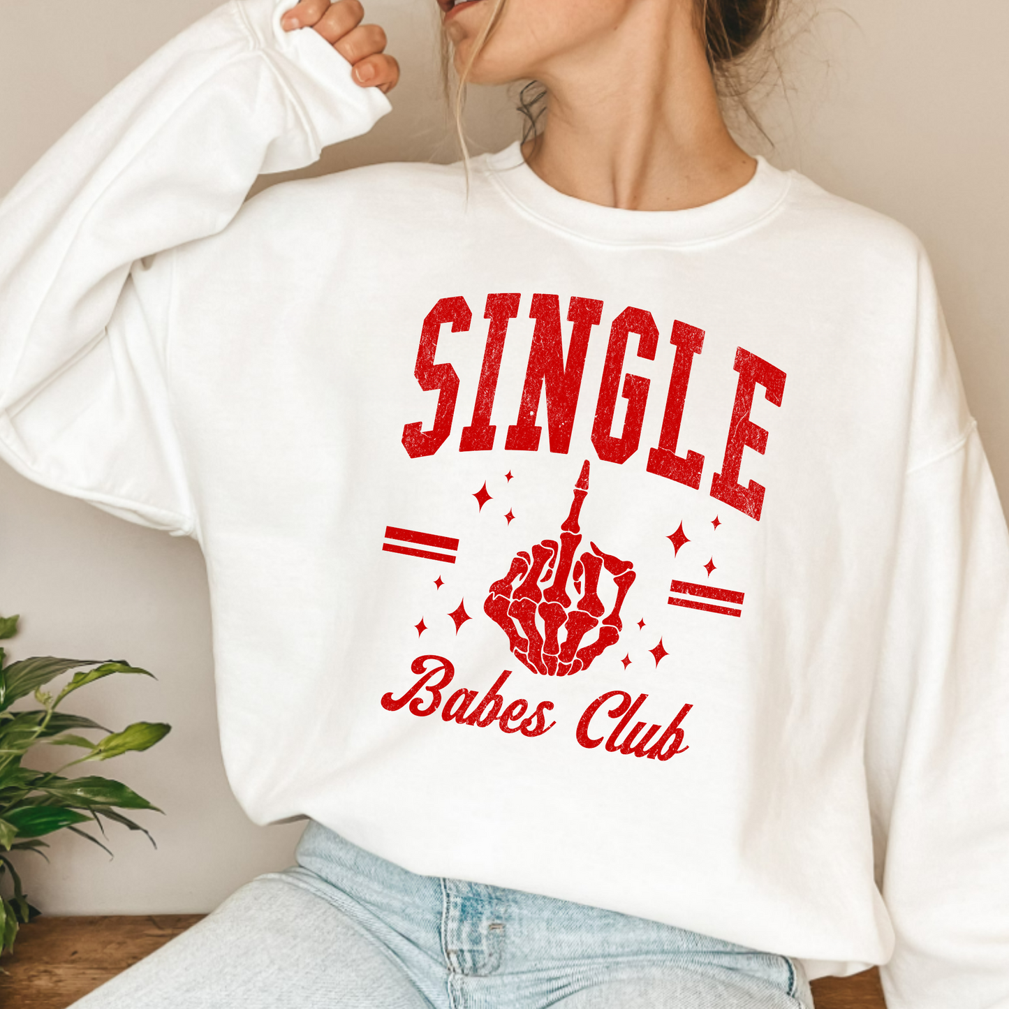 (shirt not included) Single Babes Club in RED- Screen print Transfer