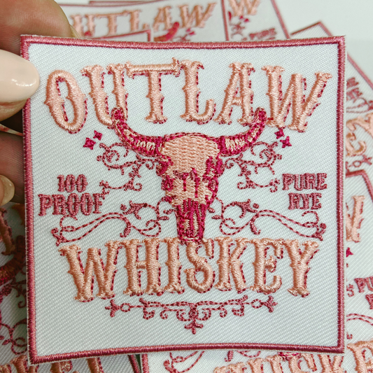 3" Outlaw Whiskey - Embroidered Hat Patch