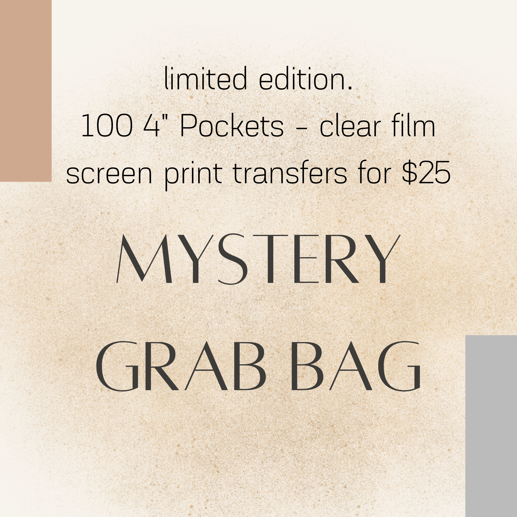 POCKETS Grab Bag - 100 Pocket Clear Film screen print Transfers – TEELUX