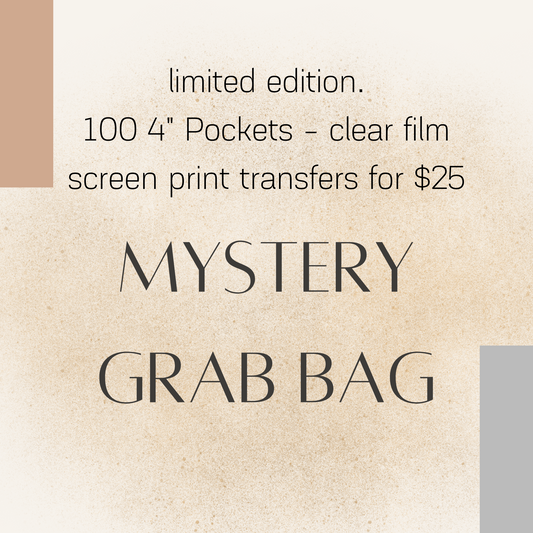 POCKETS Grab Bag  -  100 Pocket Clear Film screen print Transfers