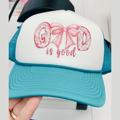 (Shirt not included)  God Is Good with Bow -  DTF (COLD PEEL)