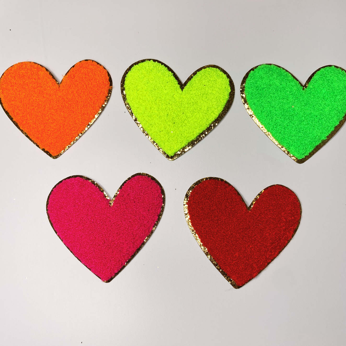 4" HEART - Chenille Patch 5 color options