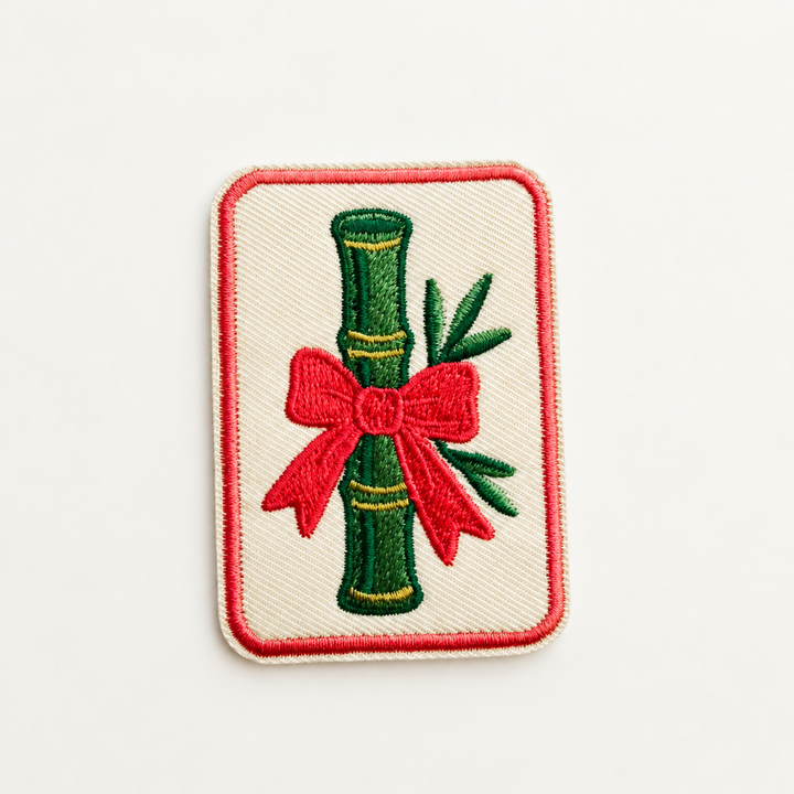 2.5" Mahjong Bamboo or Peacock   -  Embroidered Hat Patch