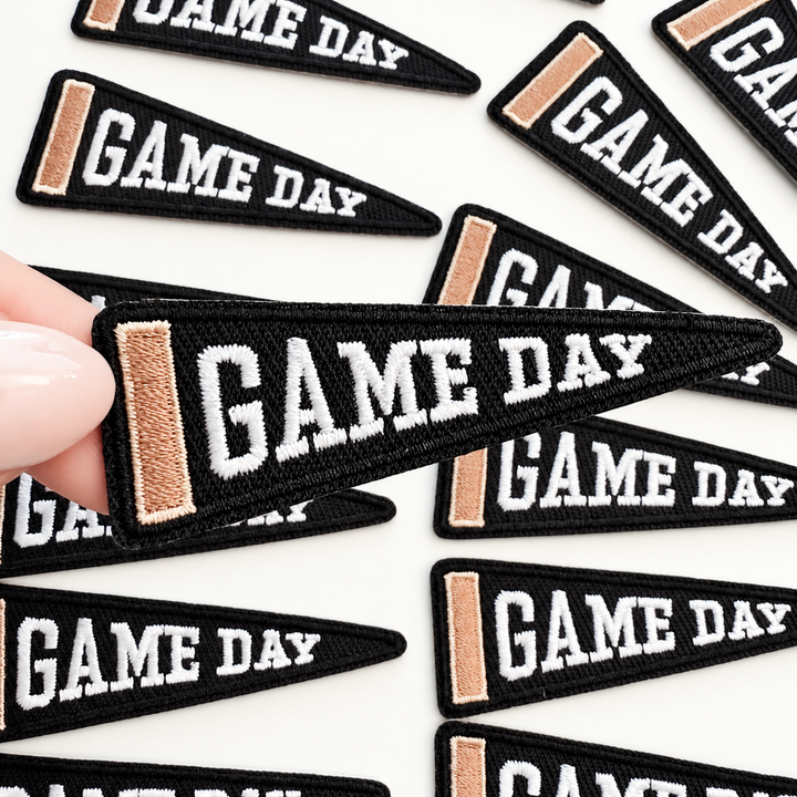 2.5"  GAME DAY Pennant Flag  -  Embroidered Hat Patch
