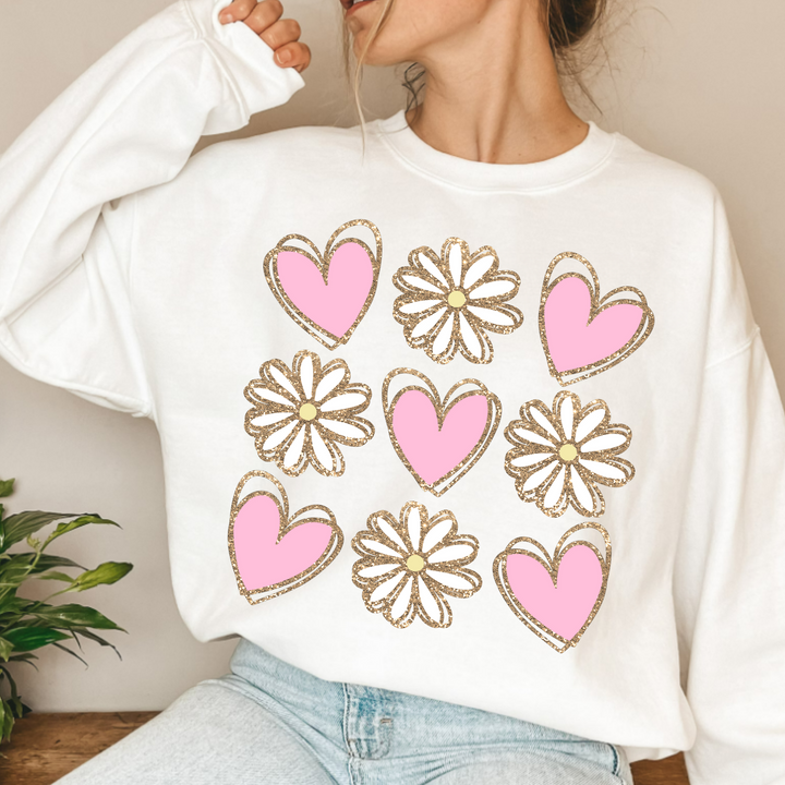 Hearts &amp; Flowers Graphic Sweatshirt