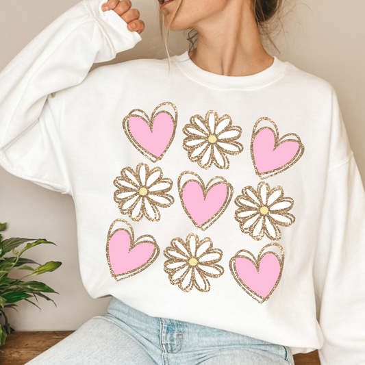 Hearts & Flowers Graphic Sweatshirt